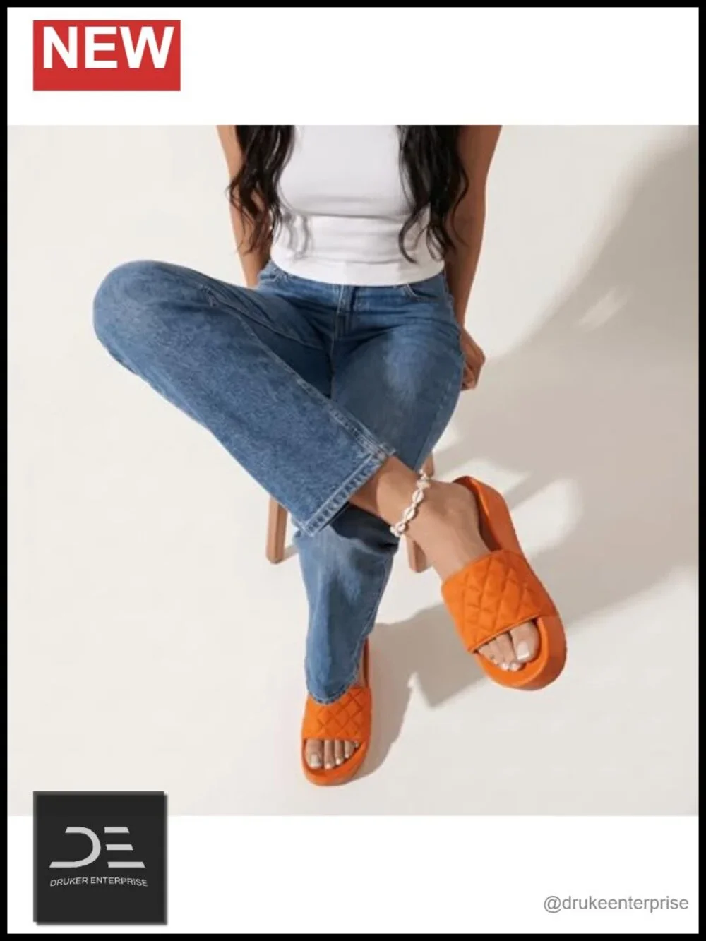 Quilted Slide Platform Sandals with Chunky Sole Cushioned Summer Shoes